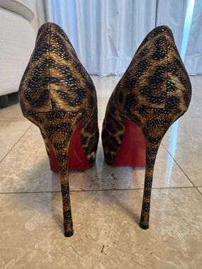 Christian Louboutin Leopard Print Pumps with Red Soles